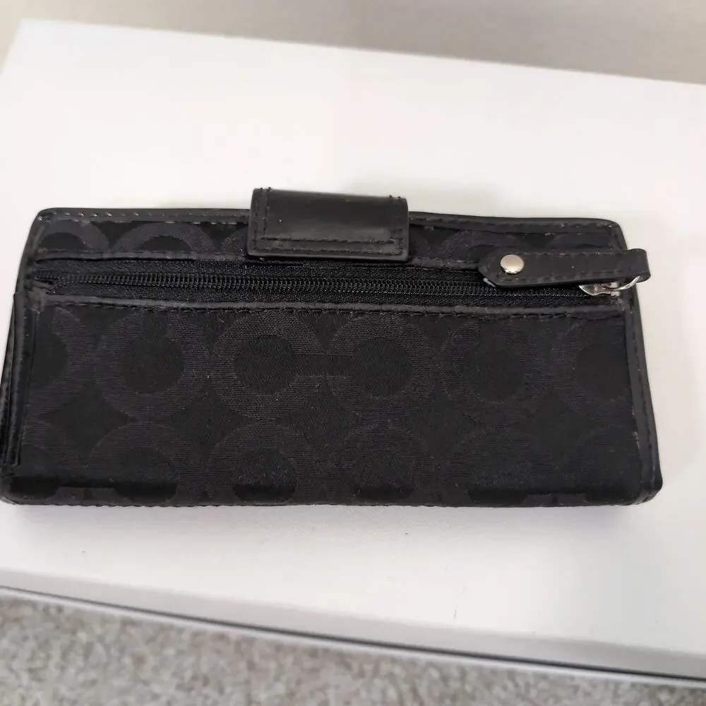 Signature Jacquard Checkbook Wallet Coach